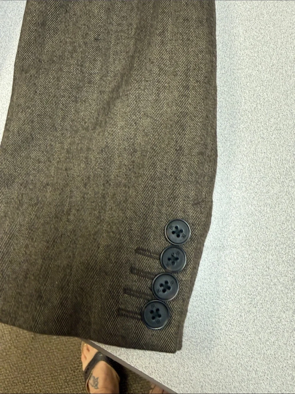 Banana Republic Tailored Fit Blazer 42R Brown Twill Textured Sport Coat